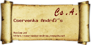 Cservenka András névjegykártya