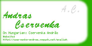 andras cservenka business card